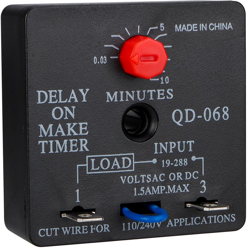 Weasch 10Pcs Delay On Make Timer, QD-068, 0.03 to 10 Min, Adjustable Delay, 19-288 VAC OR DC (10) - Image 1